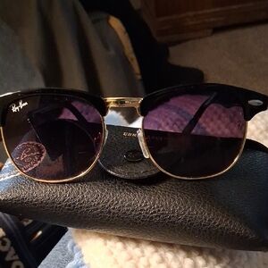 Ray-Ban Black and Gold Frame Sunglasses